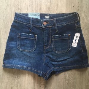 High Rise Vintage Style Denim Shorts